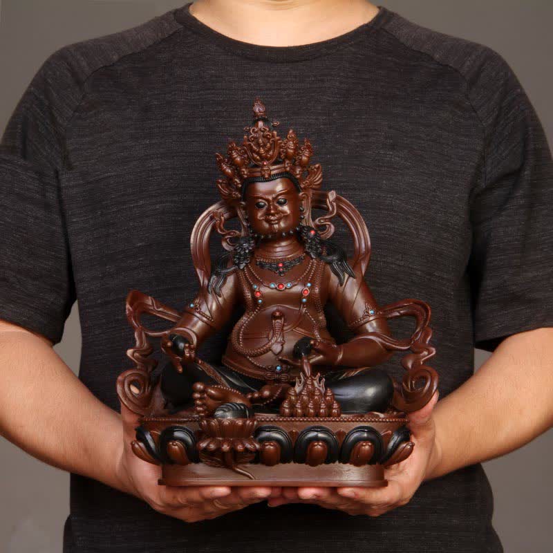 Compact Copper Buddha Statue | Yellow Jambhala Bodhisattva 7cm