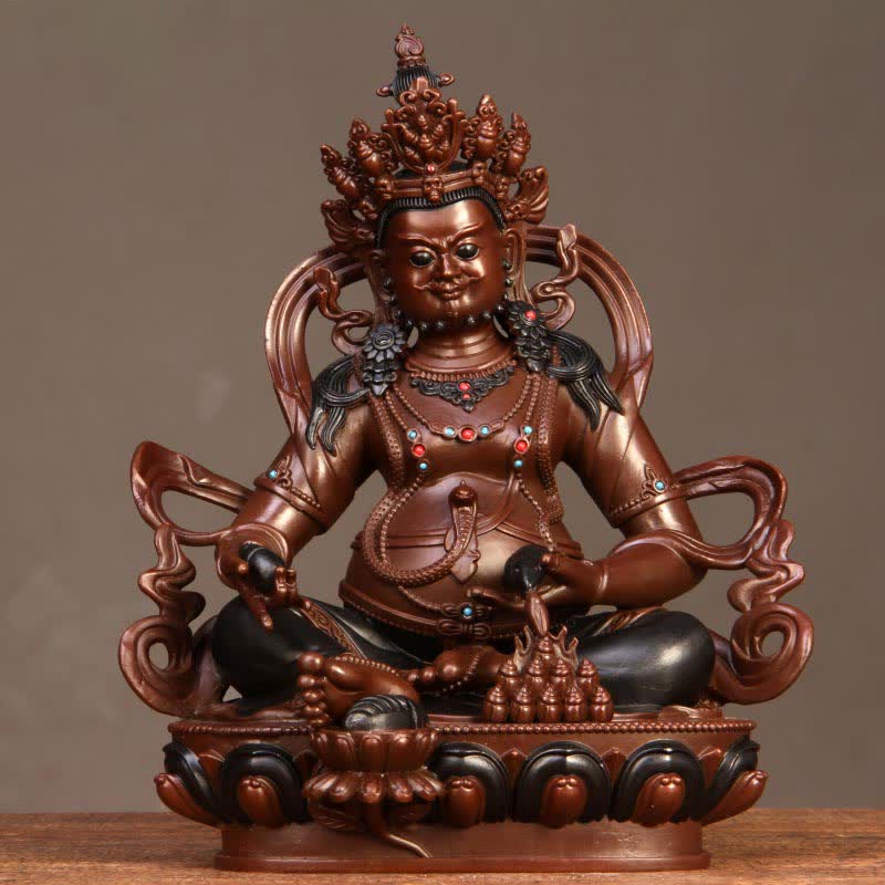 Compact Copper Buddha Statue | Yellow Jambhala Bodhisattva 7cm