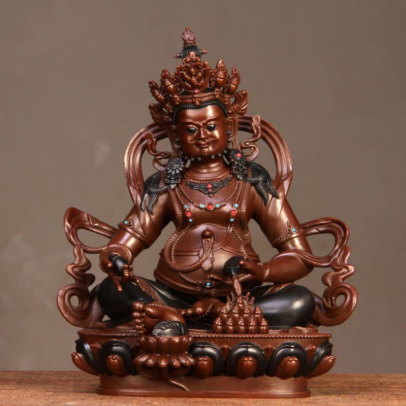 Compact Copper Buddha Statue | Yellow Jambhala Bodhisattva 7cm