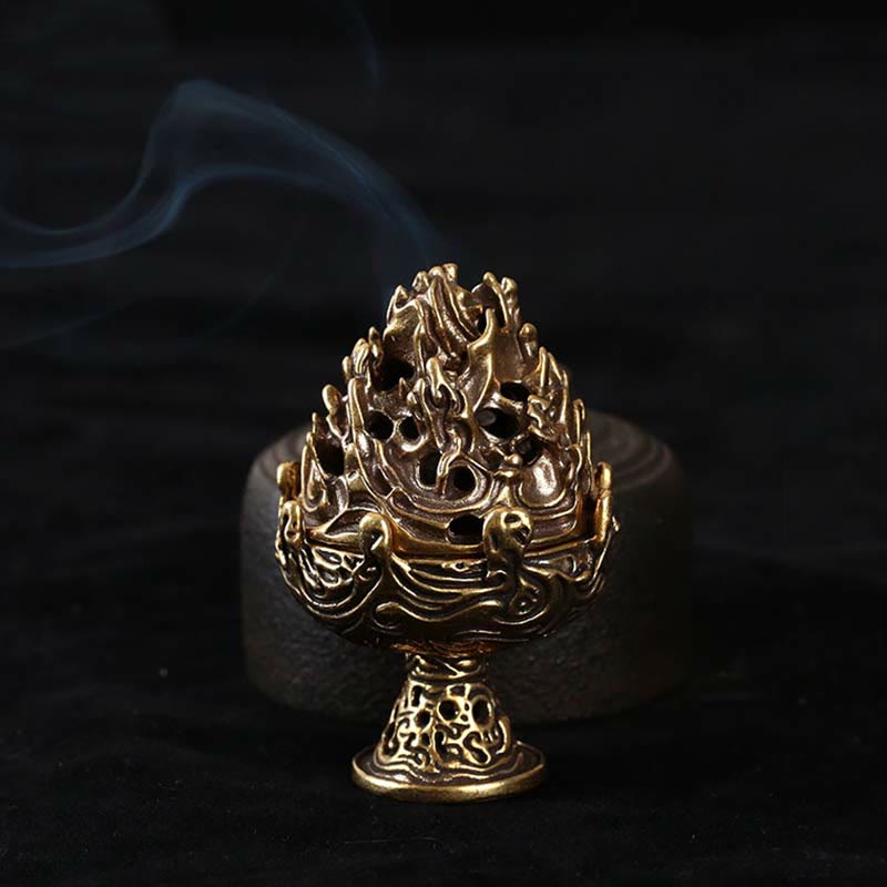 Copper Alloy Tibetan Incense Burner 4.5cm Mini Meditation