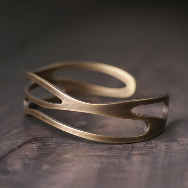 Copper Brass Spiritual Wealth Cuff Bracelet Adjustable Unisex