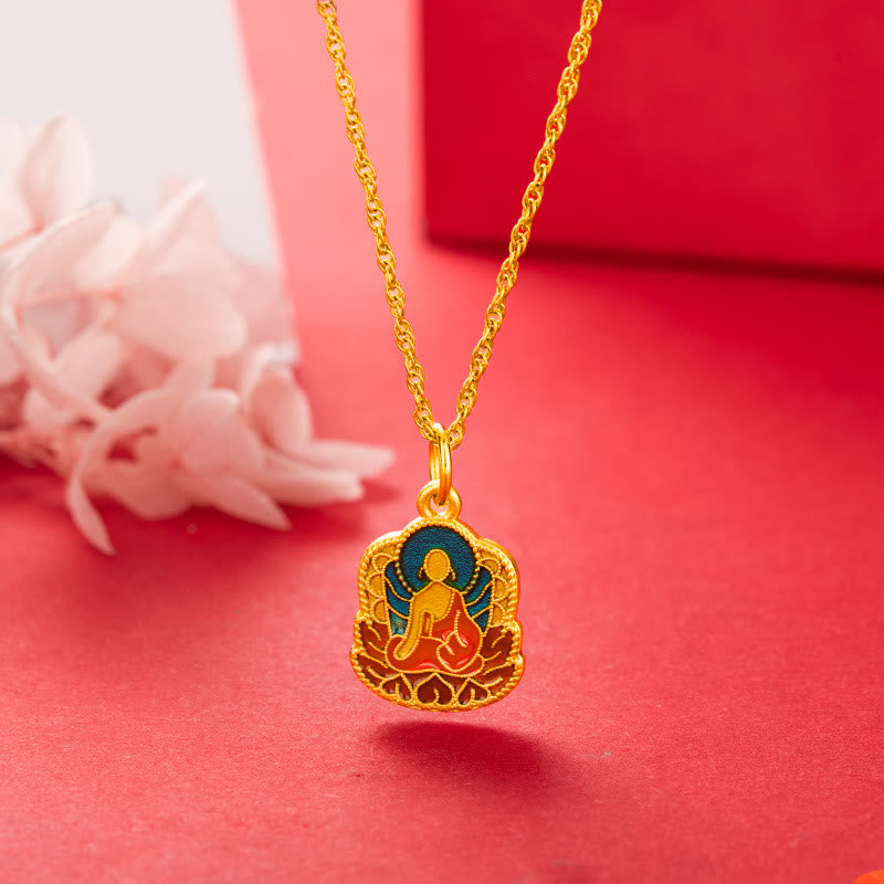 Copper Buddha Necklace with Lotus Pendant | Serenity & Compassion