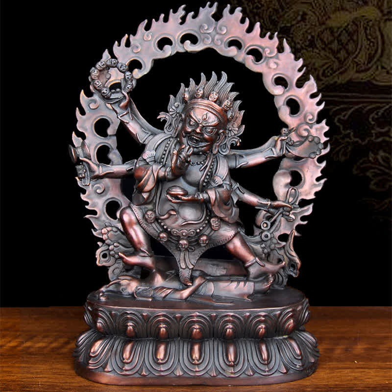 Copper Buddha Statue Mahakala Bodhisattva Compassion Figurine