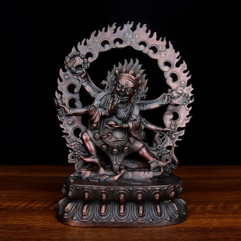 Copper Buddha Statue Mahakala Bodhisattva Compassion Figurine