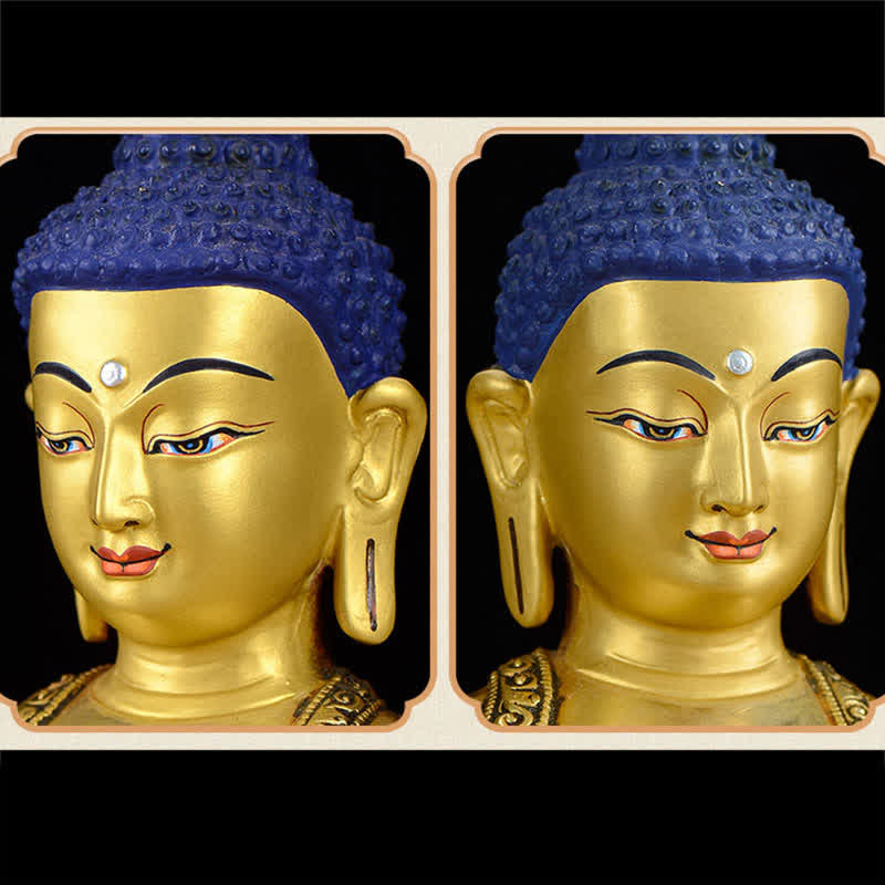 Copper Buddha Statue Shakyamuni Compassion 21cm Decor