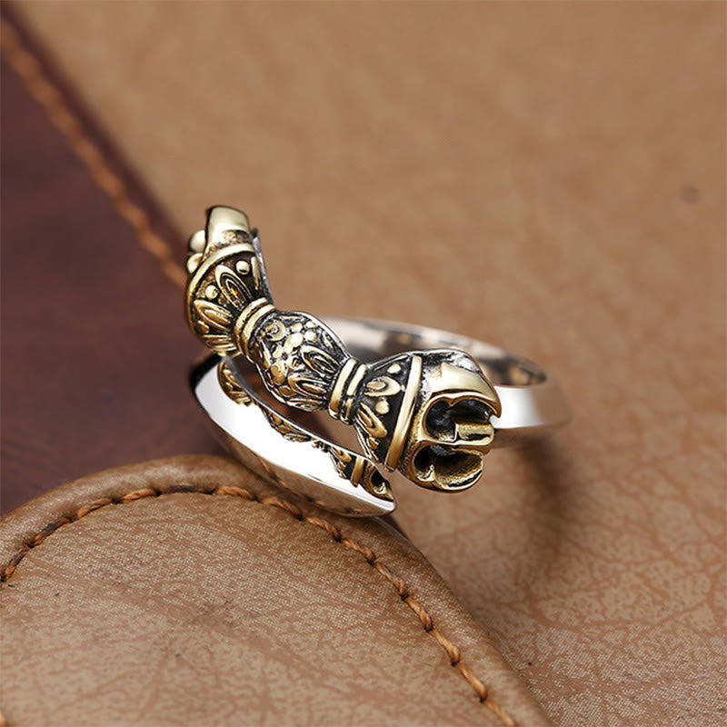 Copper Dorje Vajra Adjustable Spiritual Protection Ring