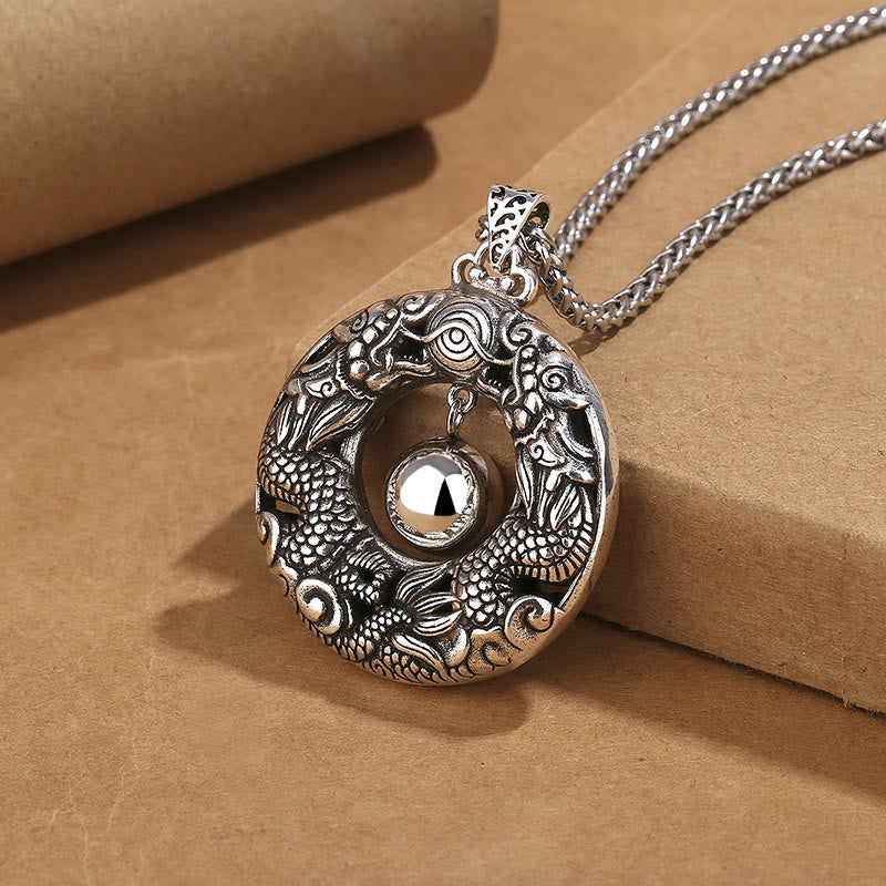 Copper Dragon Necklace Protection & Success Pendant