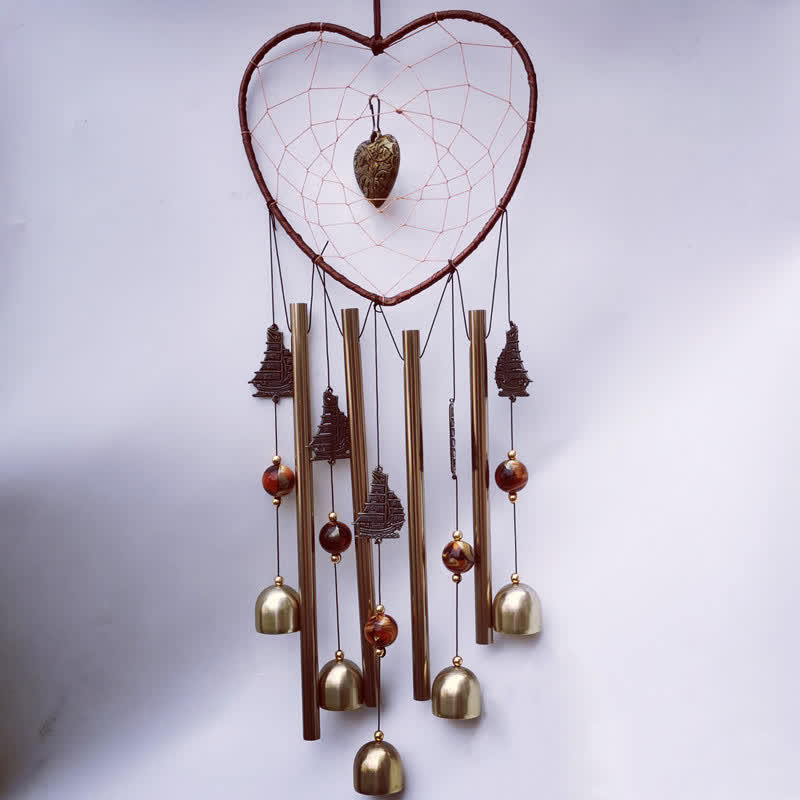 Copper Dream Catcher Wall Hanging | Elephant Chimes for Healing
