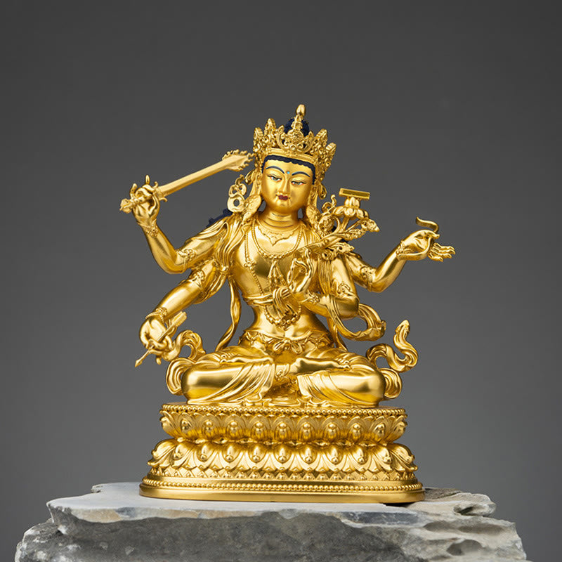 Copper Four-armed Manjusri Bodhisattva Statue | Compassion Serenity