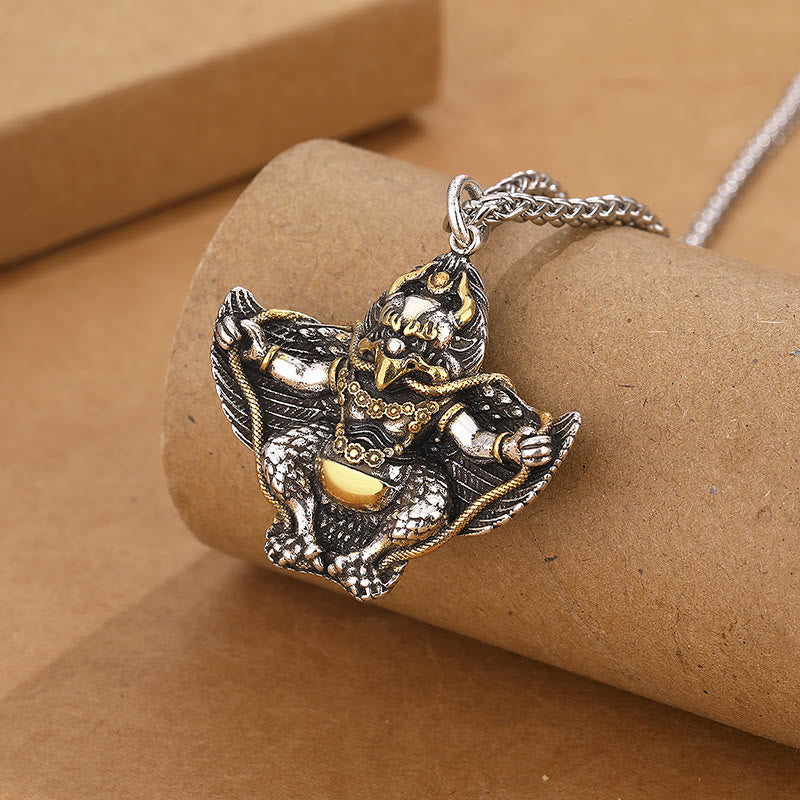 Copper Garuda Bird Protection Necklace Spiritual Pendant