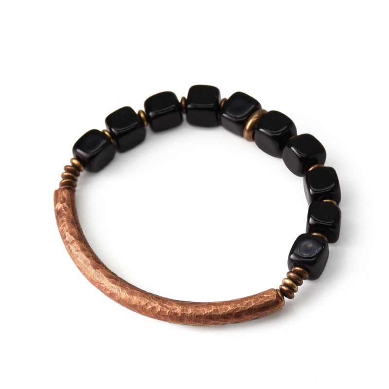 Copper & Obsidian Bracelet for Protection