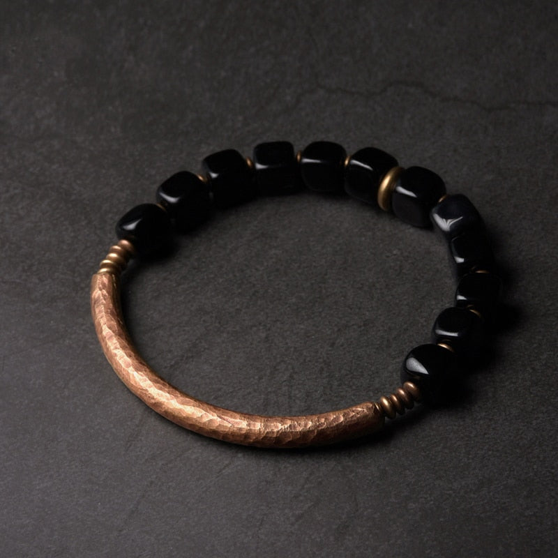 Copper & Obsidian Bracelet for Protection