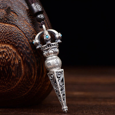 Copper Om Mani Padme Hum Necklace with Dorje Vajra Pendant