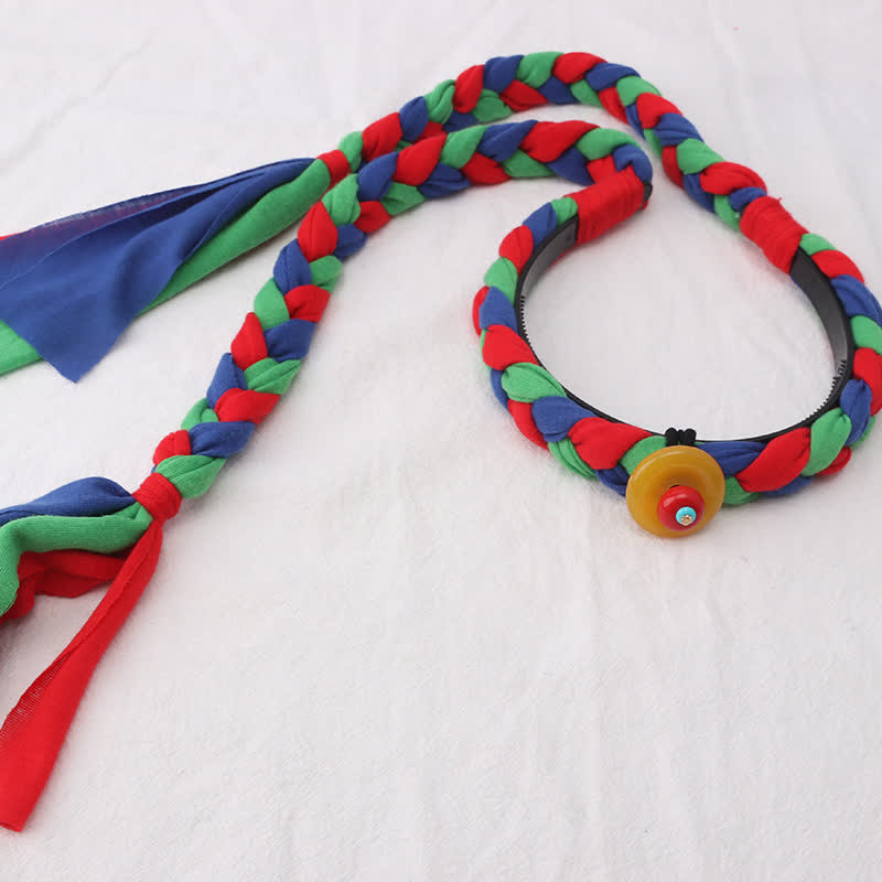 Copper Spiritual Hair Accessories with Colorful Tibetan Tassel Beads