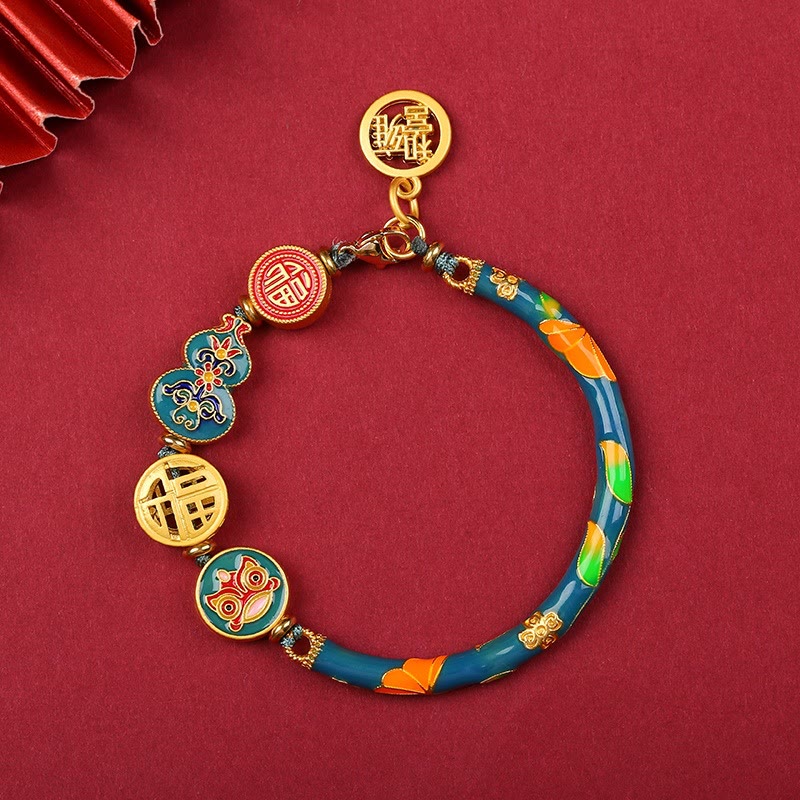Copper Tibetan Gourd Fortune Happiness Lion Wealth Luck Bracelet