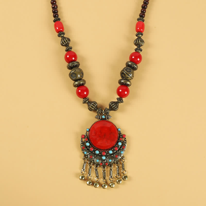 Copper Tibetan Spiritual Retro Beads Tassel Hair Accessories