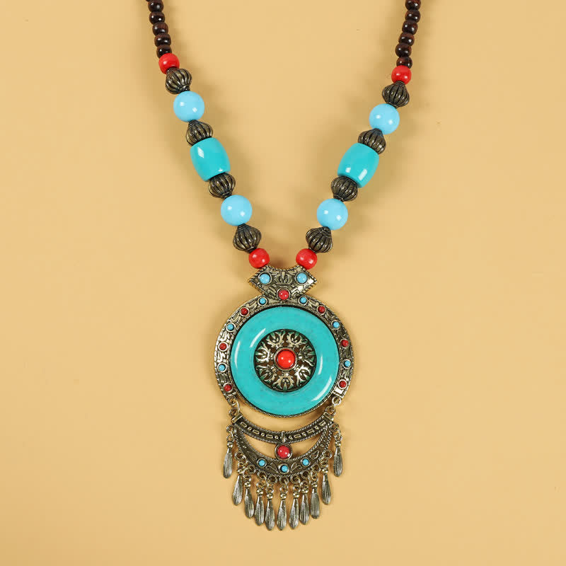 Copper Tibetan Spiritual Retro Beads Tassel Hair Accessories