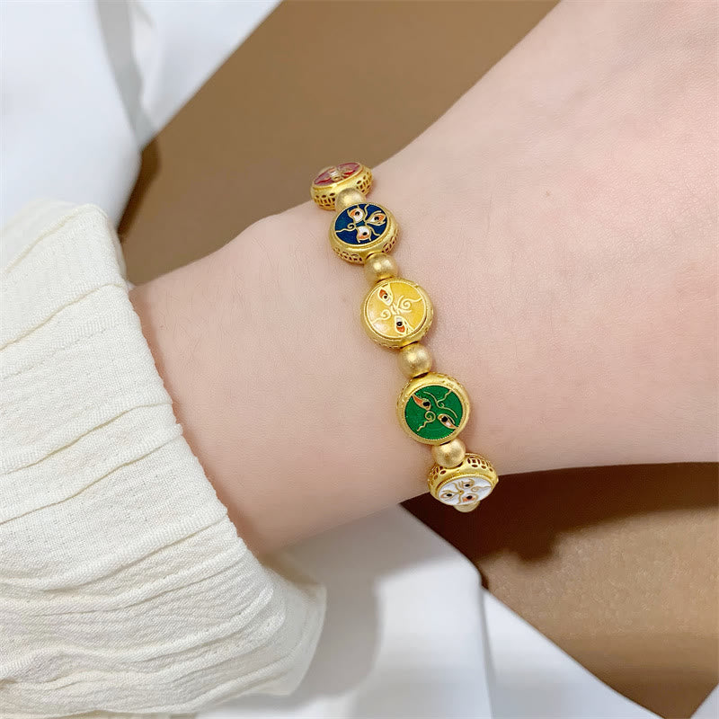 Copper Wealth Bracelet with Five Tibetan Gods | Prosperity Luck