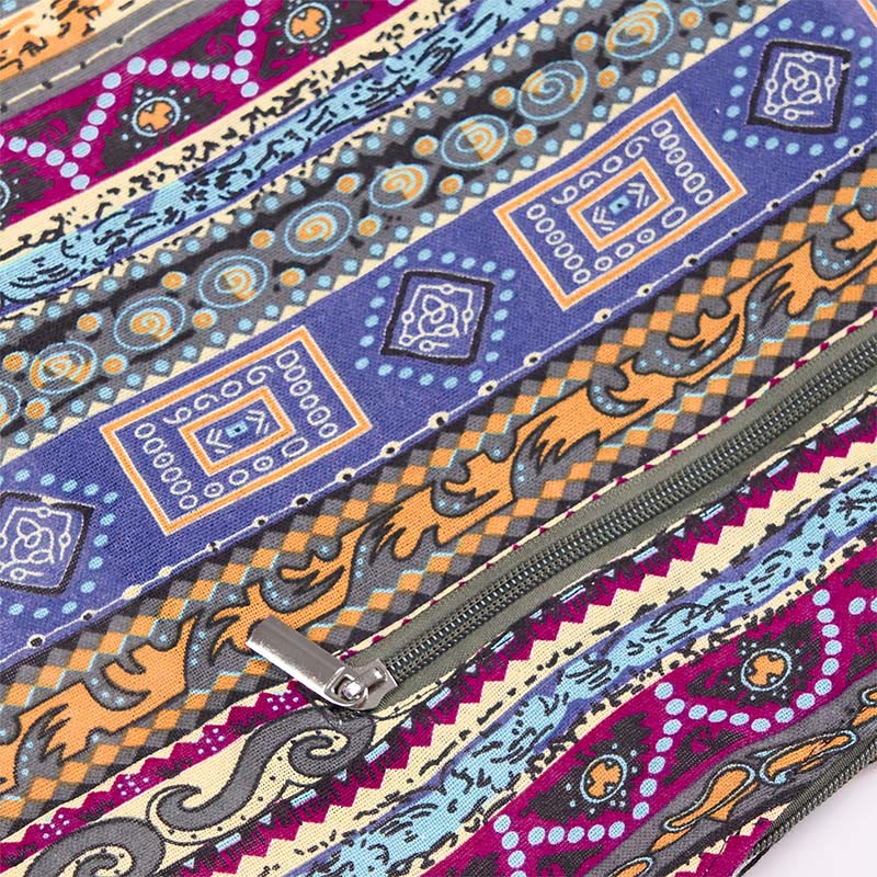 Cotton Crossbody Bag with Colorful Stripes for Spiritual Style