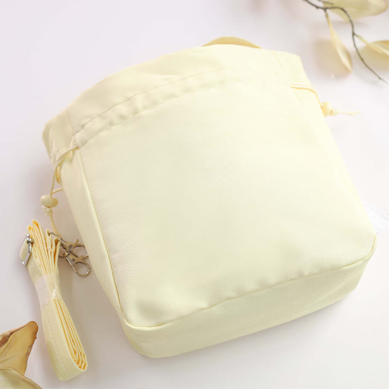 Cotton Linen Embroidered Osmanthus Peony Tote Bag 20cm