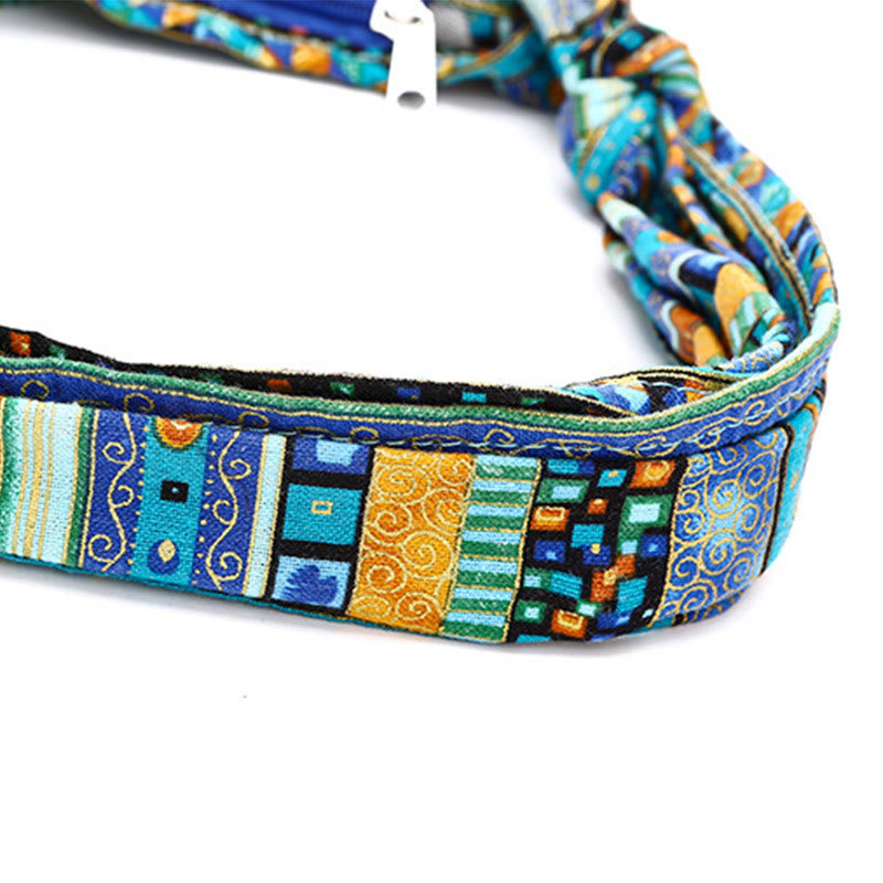 Cotton Stripes Crossbody Bag with Adjustable Strap