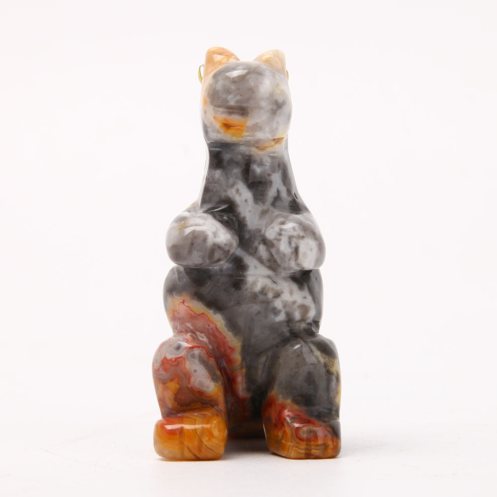 Crazy Agate 2.5-Inch Dinosaur Crystal Carving