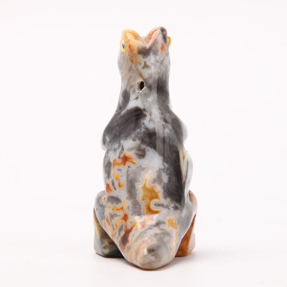 Crazy Agate 2.5-Inch Dinosaur Crystal Carving