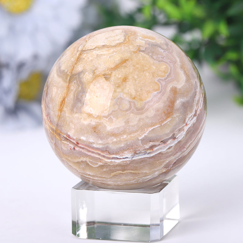 Crazy Agate Crystal Sphere 2.5-4.5" Healing Energy Orb