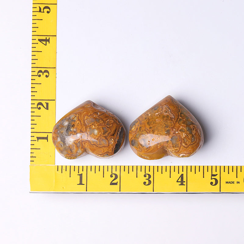 Crazy Agate Heart Shape Crystal Carving 2-2.5 Inches