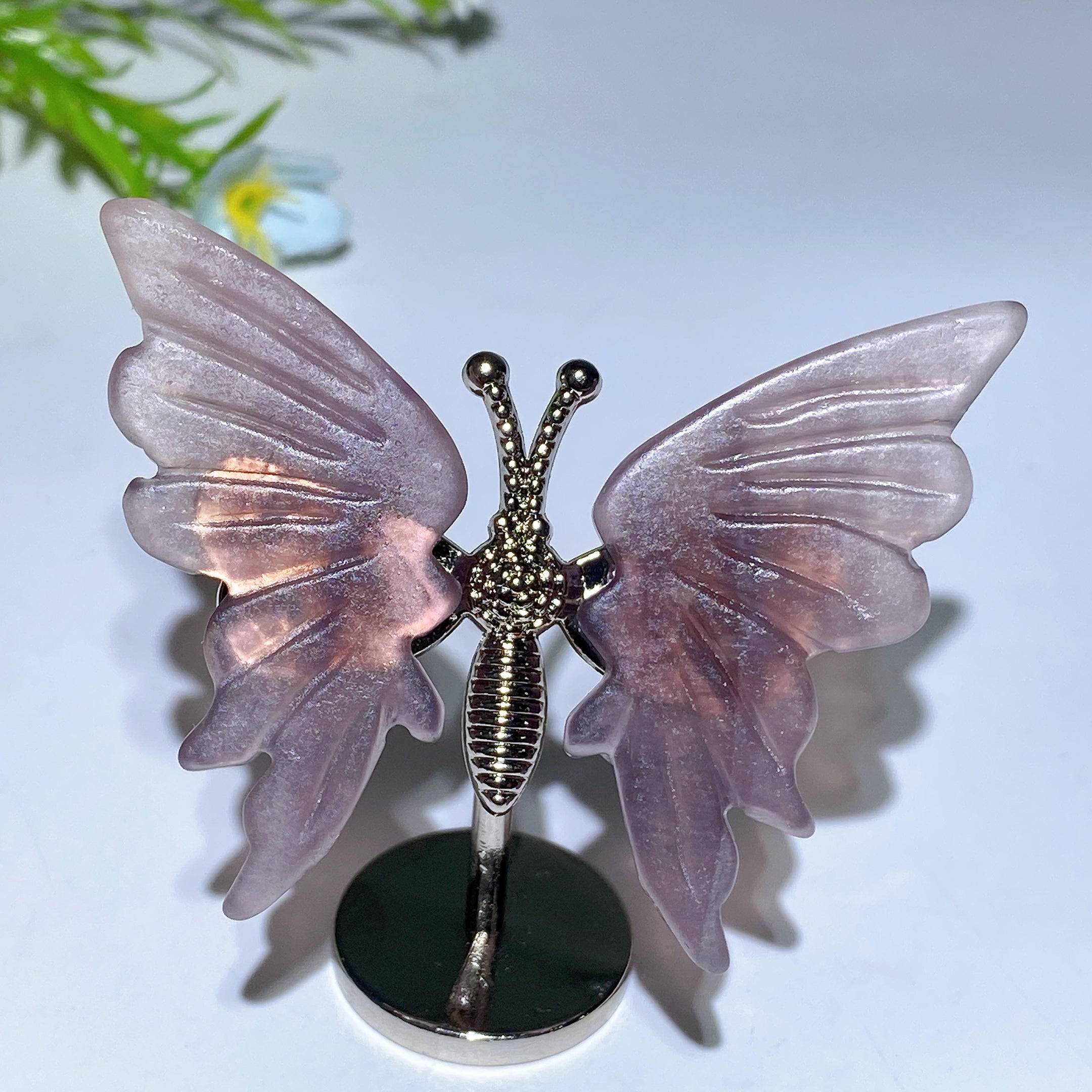 Crystal Butterfly Figurine with Metal Stand - Healing Crystals