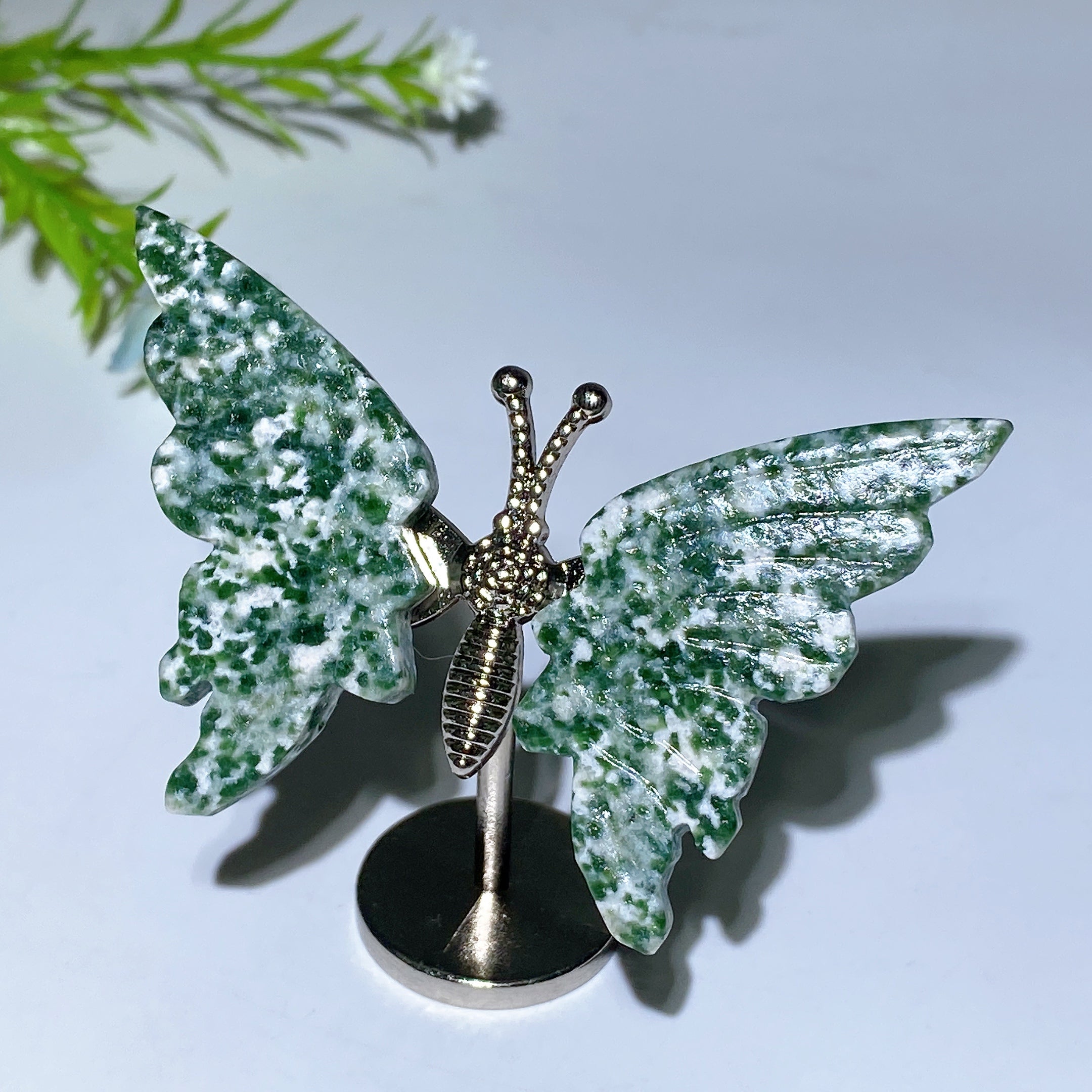 Crystal Butterfly Figurine with Metal Stand - Healing Crystals