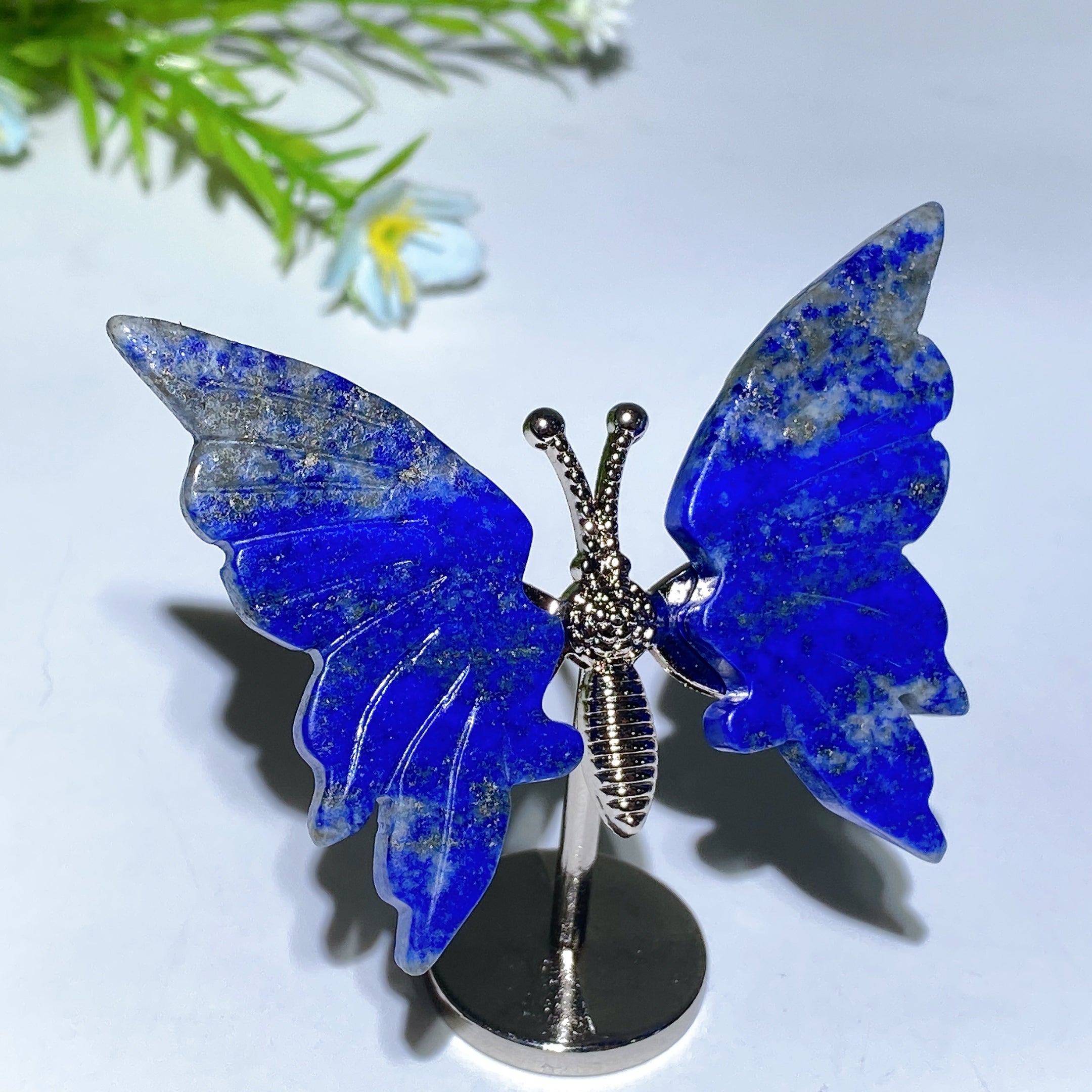 Crystal Butterfly Figurine with Metal Stand - Healing Crystals