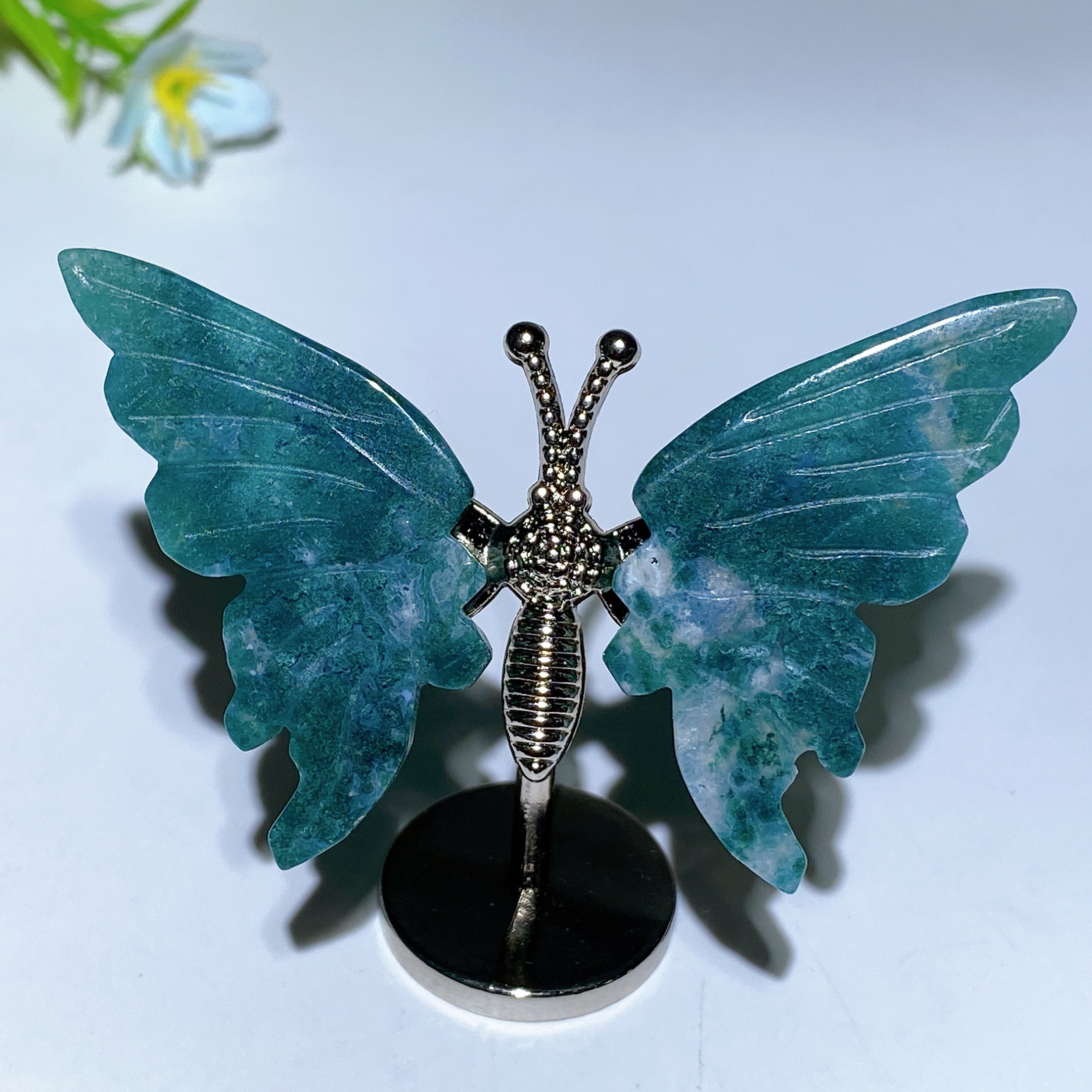 Crystal Butterfly Figurine with Metal Stand - Healing Crystals