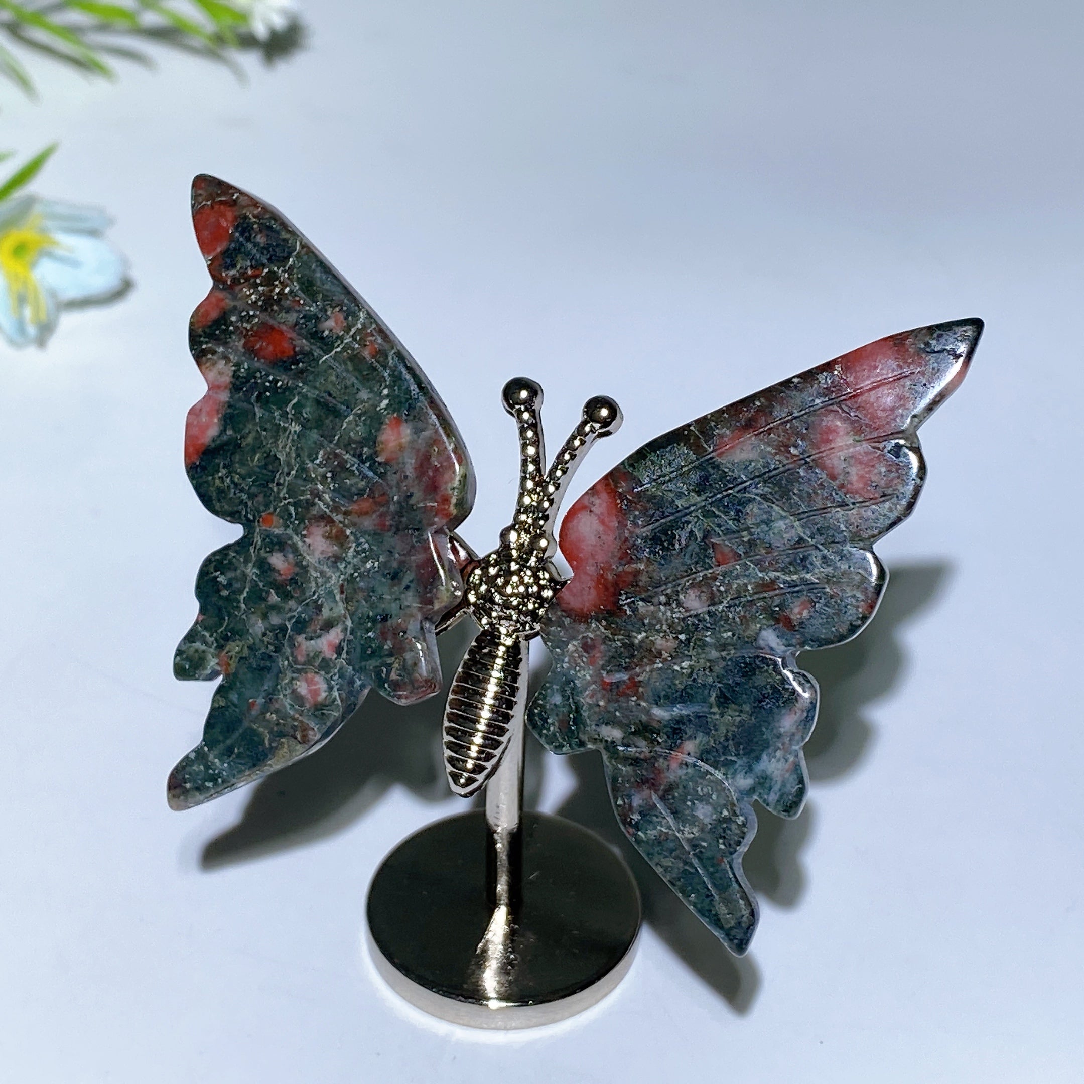 Crystal Butterfly Figurine with Metal Stand - Healing Crystals
