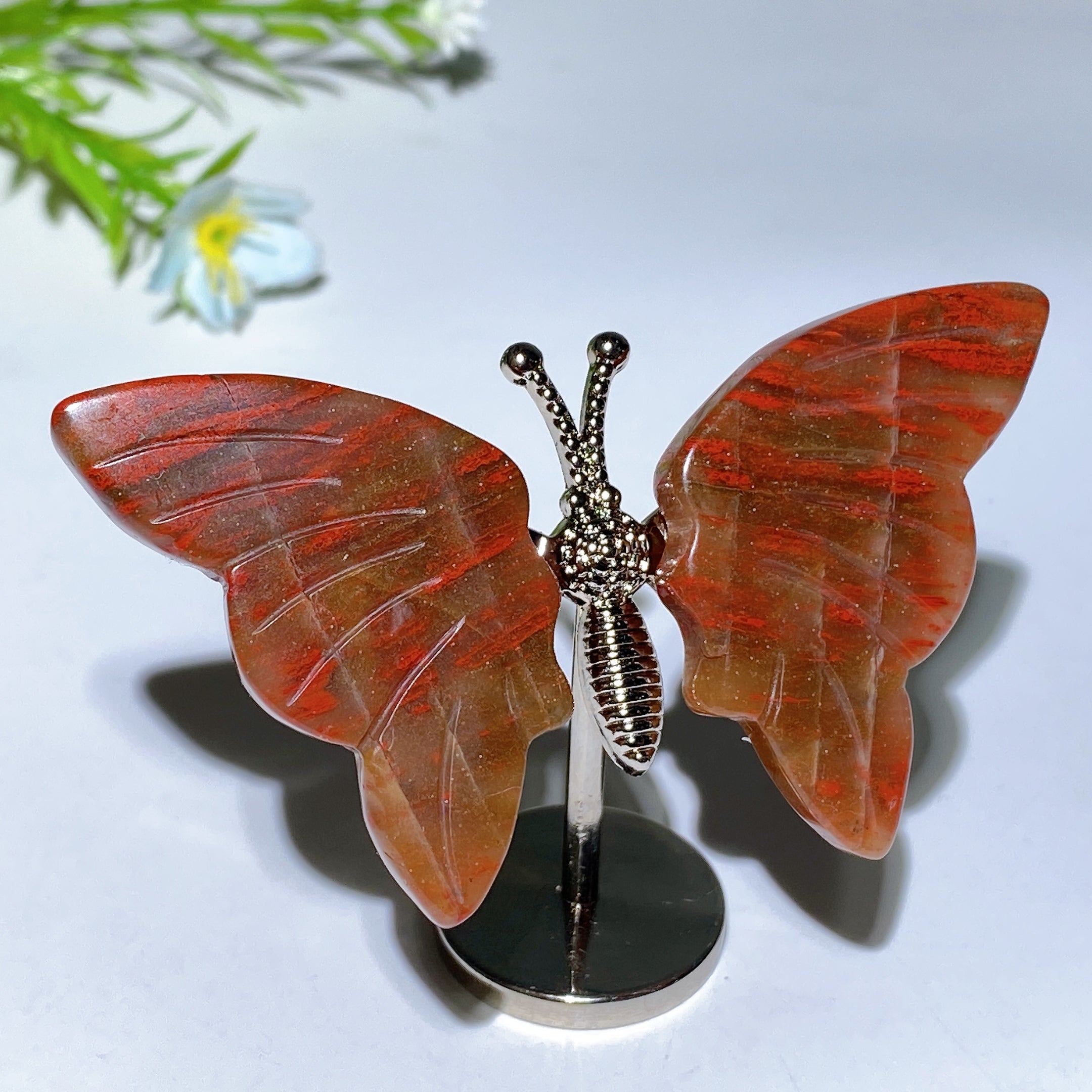 Crystal Butterfly Figurine with Metal Stand - Healing Crystals