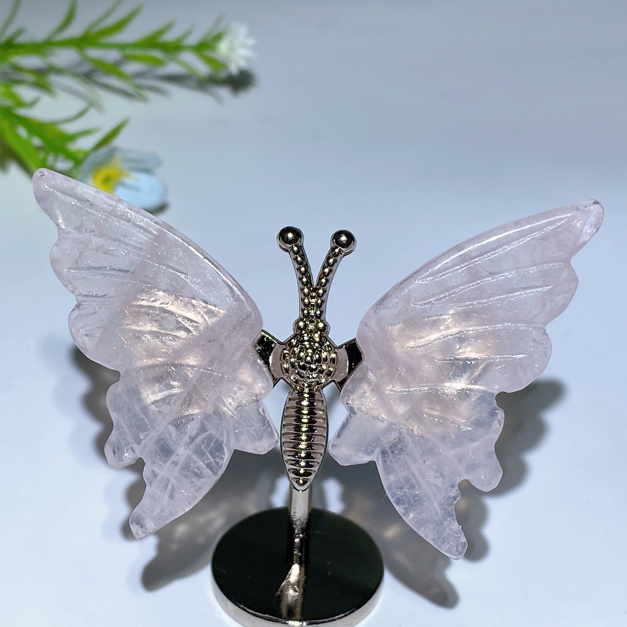Crystal Butterfly Figurine with Metal Stand - Healing Crystals