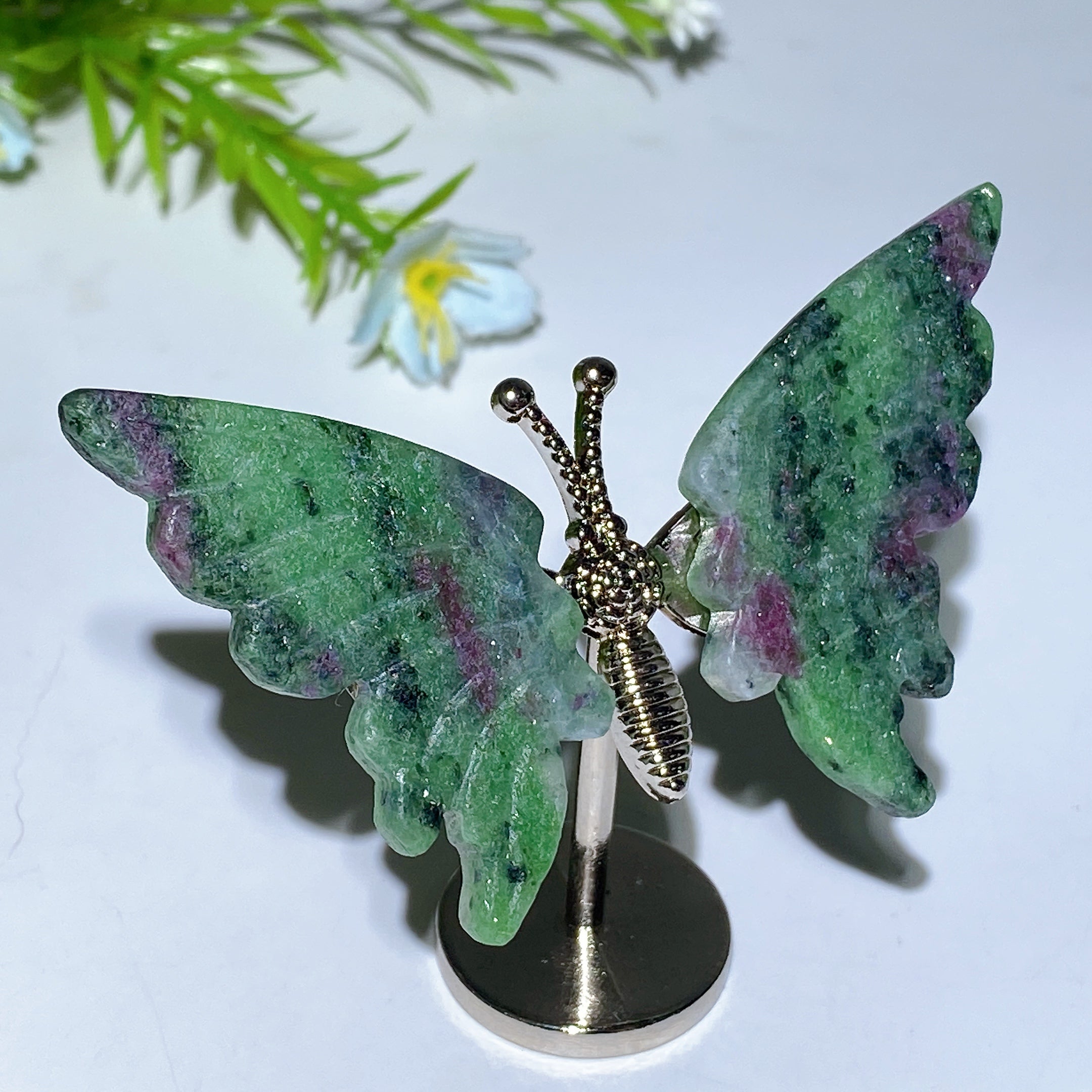 Crystal Butterfly Figurine with Metal Stand - Healing Crystals