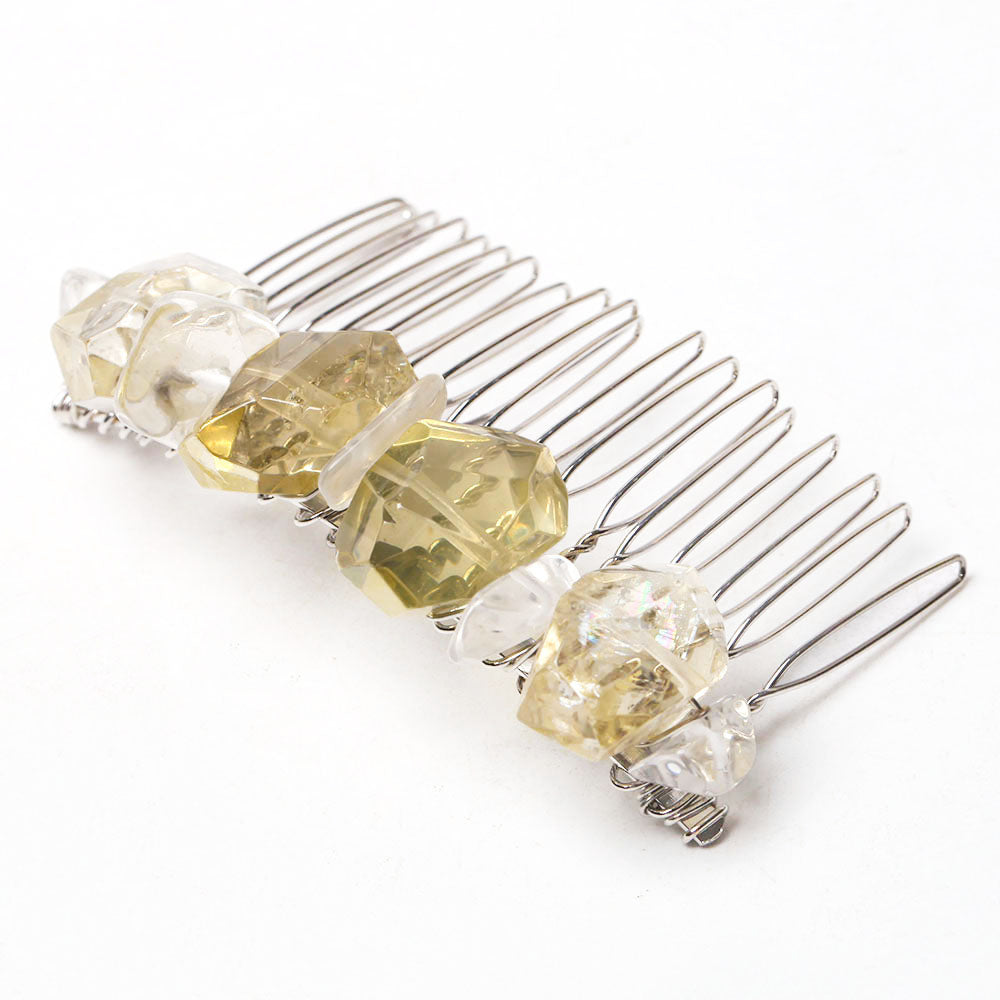 Crystal Crown Comb with Healing Gemstones - Spiritual Jewelry