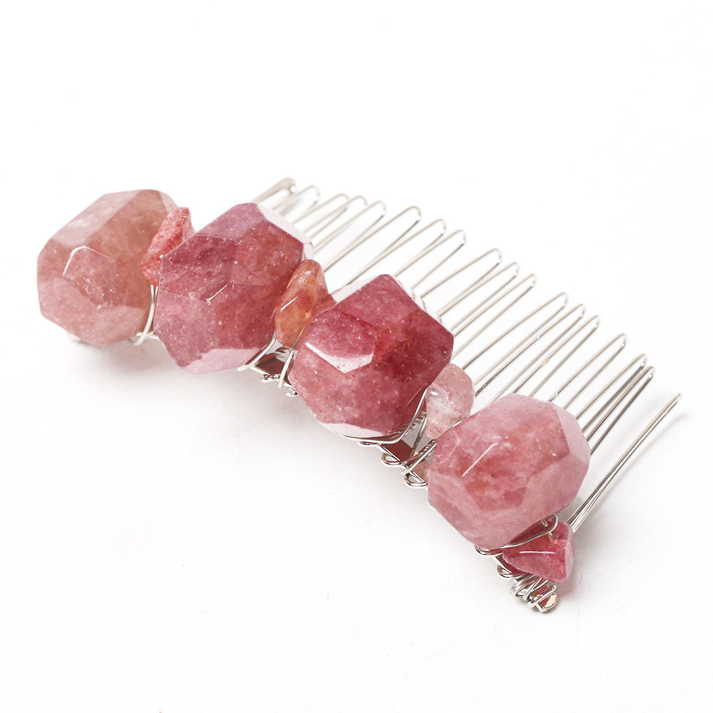 Crystal Crown Comb with Healing Gemstones - Spiritual Jewelry