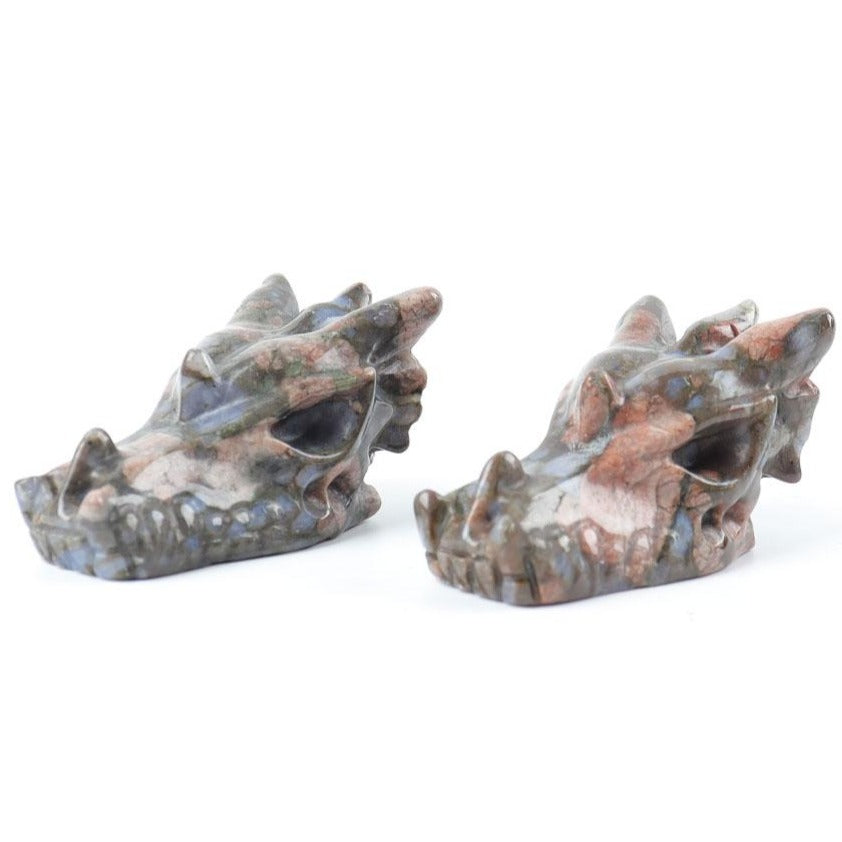 Crystal Dragon Head Carving 2.57in Polished Stone