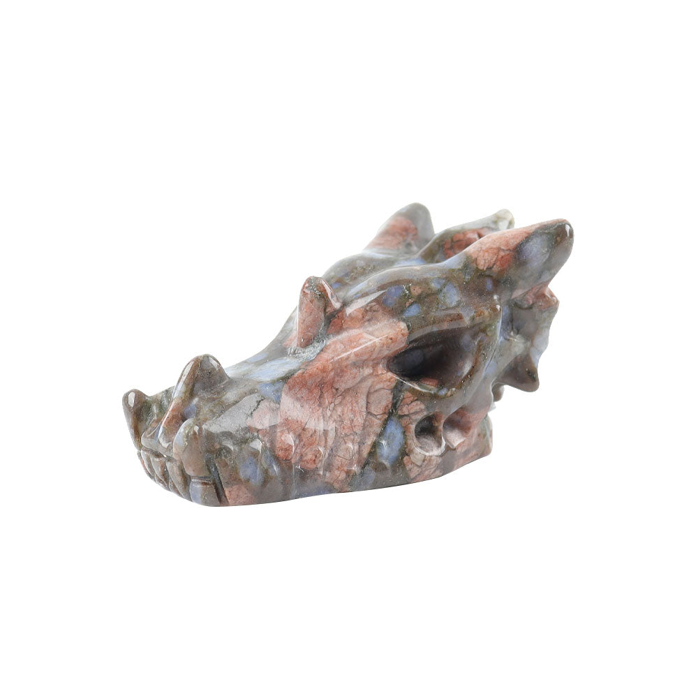 Crystal Dragon Head Carving 2.57in Polished Stone