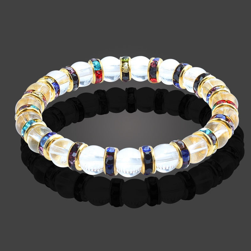 Multicolor Natural Crystal Bracelet for Personal Transformation