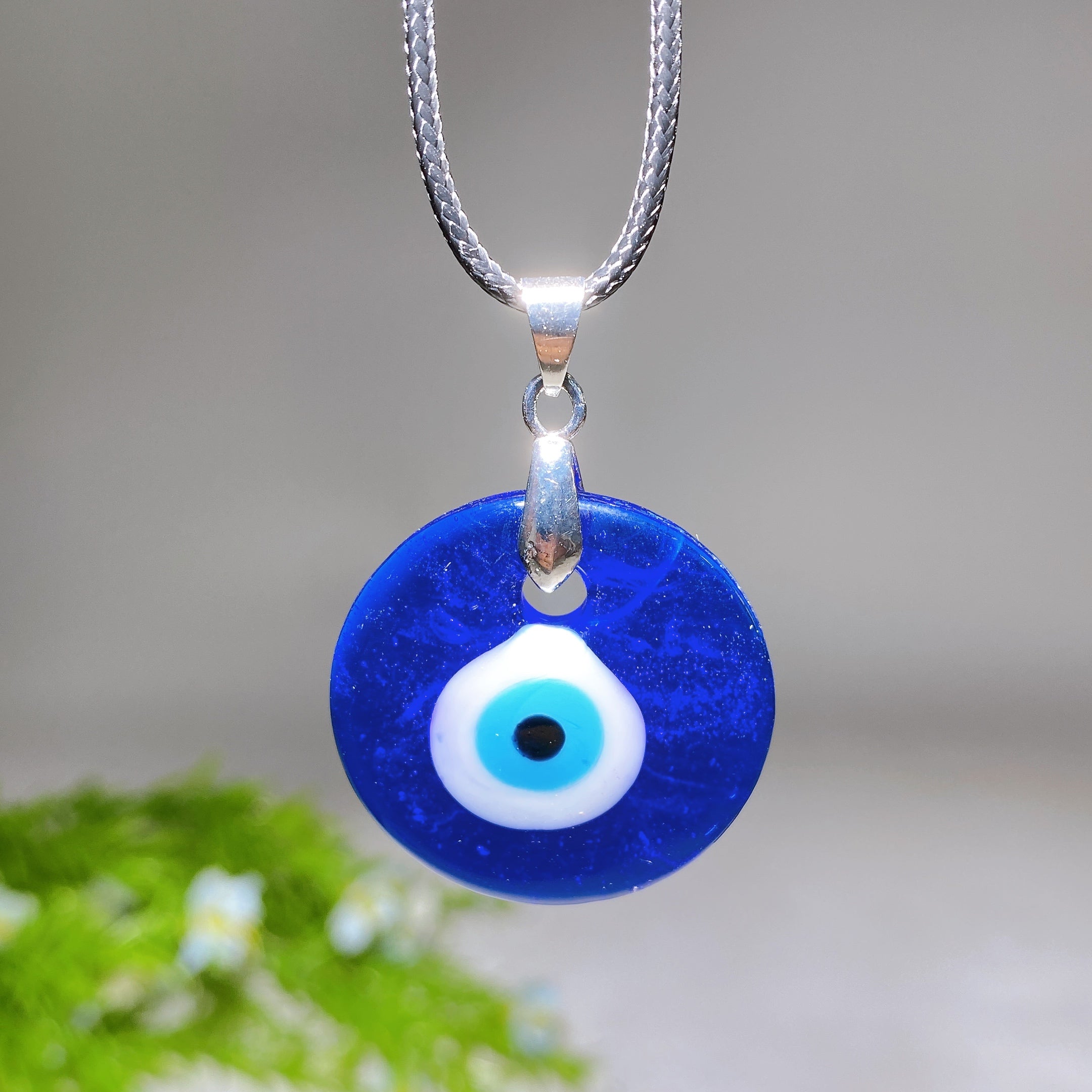 Crystal Evil Eye Heart Necklace 30mm for Protection