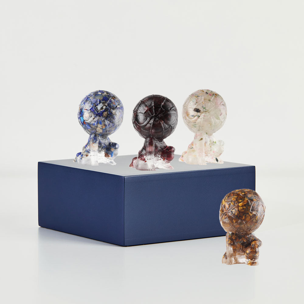 Crystal Figurine Spider Man Style in Tiger's Eye Stone