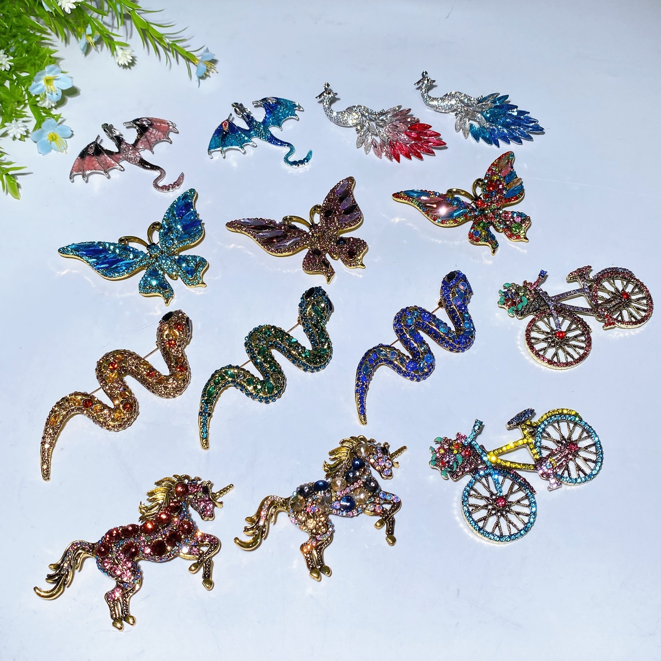 Crystal Healing Brooch 30-92mm Healing Crystal Pin