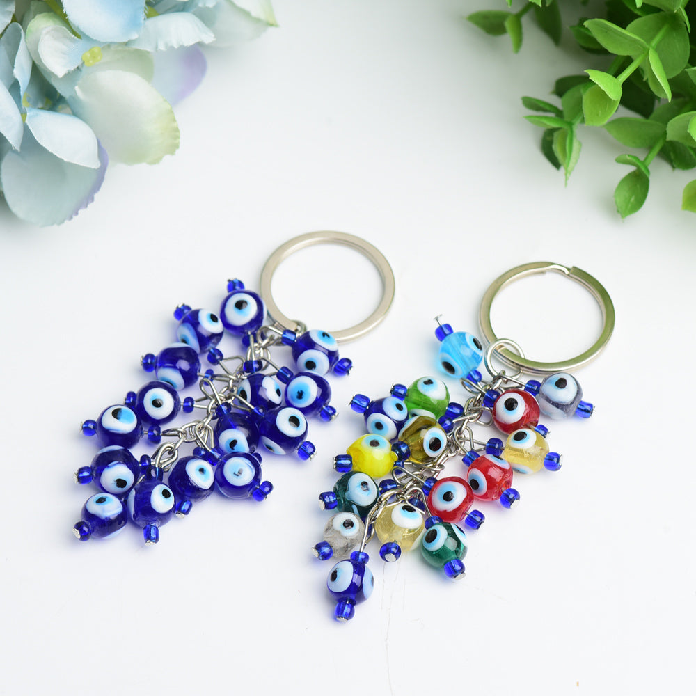 Crystal Healing Car Hanging Keychain with Evil Eye Protection