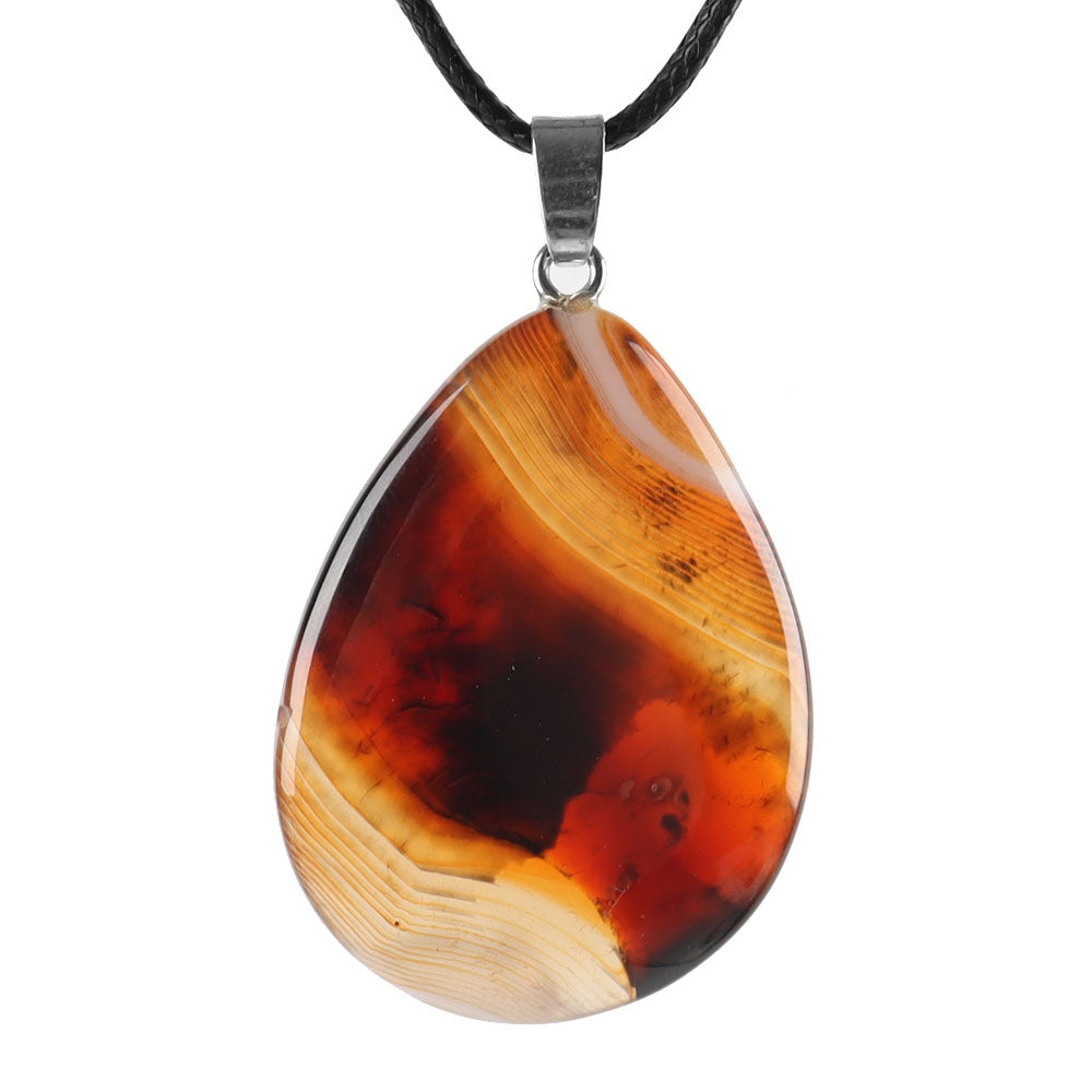 Crystal Healing Pendant with Carnelian, Tourmaline, and Sardonyx Stones
