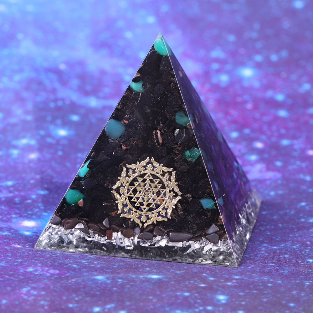 Crystal Protector Orgone Pyramid with Black Tourmaline