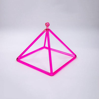 Hot pink transparent pyramid frame with ball for Chakra Meditation and Sound Healing