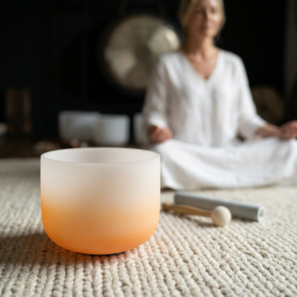 Crystal Singing Bowl - Sacral Chakra D Note Meditation Bowl